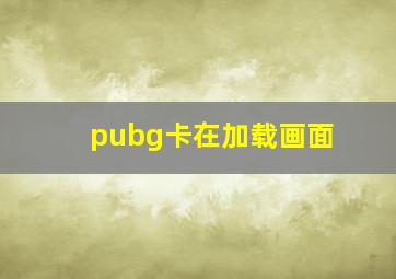 pubg卡在加载画面