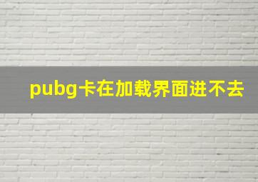 pubg卡在加载界面进不去