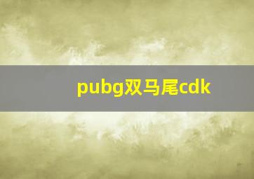 pubg双马尾cdk