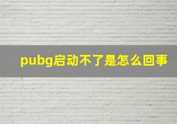 pubg启动不了是怎么回事