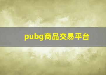 pubg商品交易平台