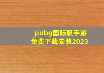 pubg国际服手游免费下载安装2023