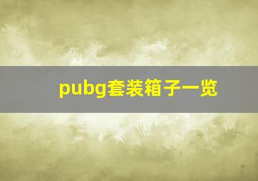 pubg套装箱子一览