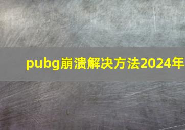 pubg崩溃解决方法2024年