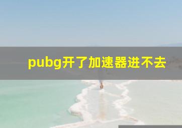 pubg开了加速器进不去