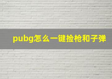 pubg怎么一键捡枪和子弹