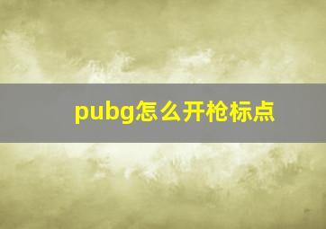 pubg怎么开枪标点