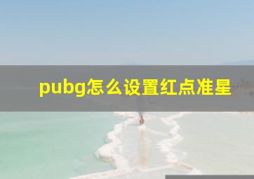 pubg怎么设置红点准星