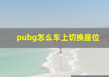 pubg怎么车上切换座位