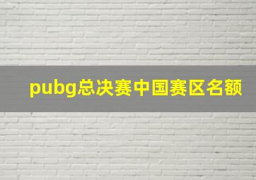 pubg总决赛中国赛区名额