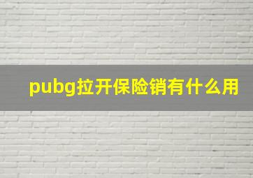 pubg拉开保险销有什么用