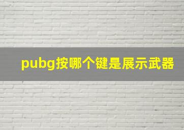 pubg按哪个键是展示武器