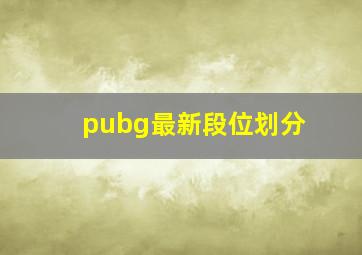 pubg最新段位划分