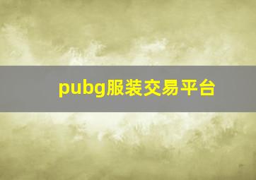 pubg服装交易平台