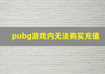 pubg游戏内无法购买充值