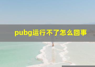 pubg运行不了怎么回事