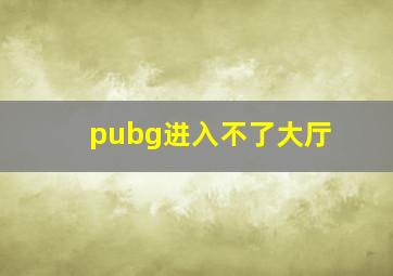 pubg进入不了大厅