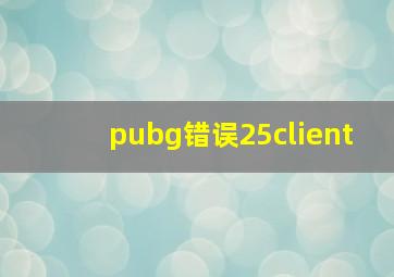 pubg错误25client