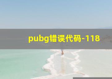 pubg错误代码-118