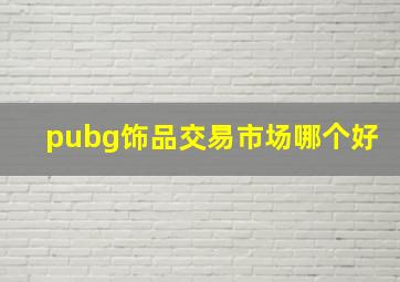 pubg饰品交易市场哪个好