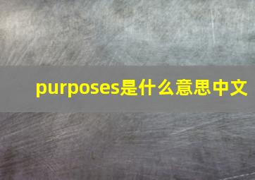 purposes是什么意思中文