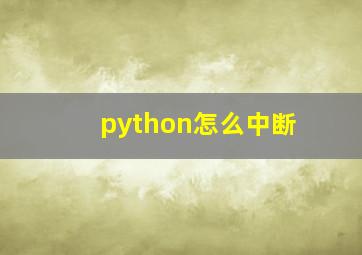 python怎么中断