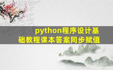 python程序设计基础教程课本答案同步赋值