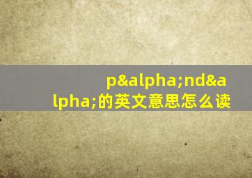 pαndα的英文意思怎么读