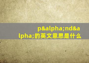 pαndα的英文意思是什么