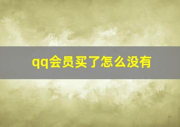 qq会员买了怎么没有