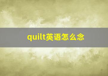 quilt英语怎么念