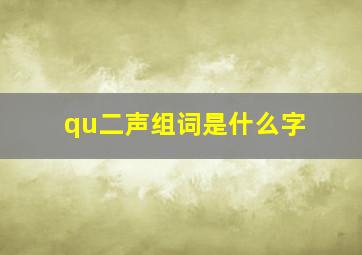 qu二声组词是什么字