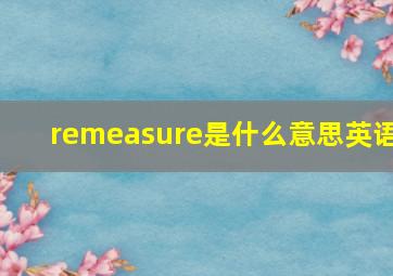 remeasure是什么意思英语