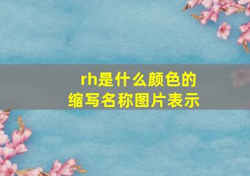 rh是什么颜色的缩写名称图片表示