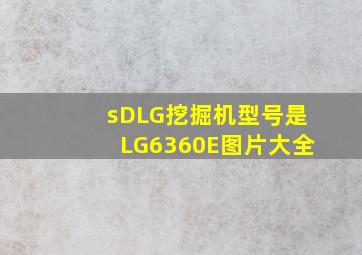 sDLG挖掘机型号是LG6360E图片大全