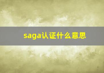 saga认证什么意思