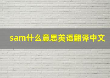 sam什么意思英语翻译中文