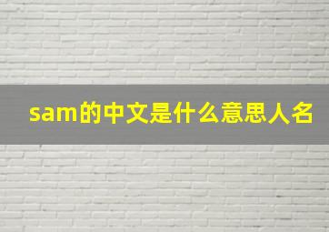 sam的中文是什么意思人名