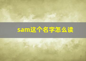 sam这个名字怎么读