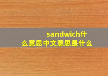 sandwich什么意思中文意思是什么