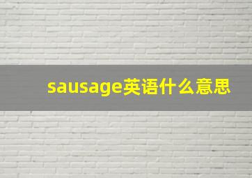 sausage英语什么意思