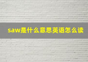 saw是什么意思英语怎么读