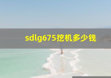 sdlg675挖机多少钱