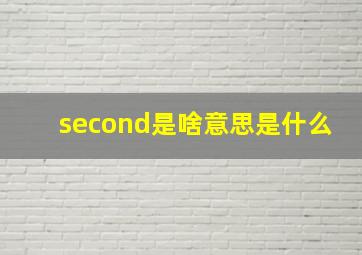 second是啥意思是什么