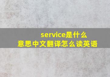 service是什么意思中文翻译怎么读英语