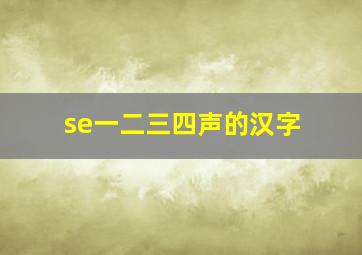 se一二三四声的汉字