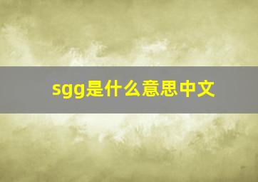 sgg是什么意思中文