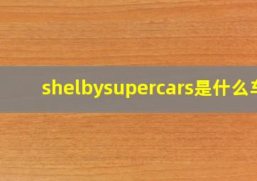 shelbysupercars是什么车