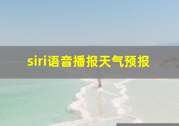 siri语音播报天气预报