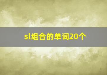 sl组合的单词20个